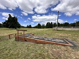 The completed para-equestrian ramp and mounting block.